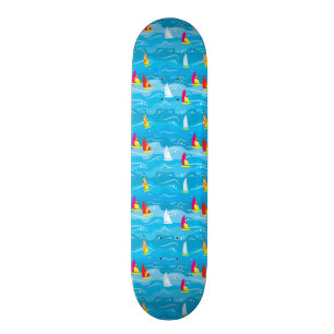 Neonyachtmönster Skateboard Bräda 20,5 Cm