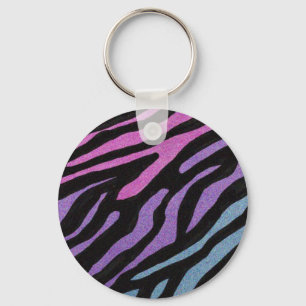 Neonzebra tryck nyckelring
