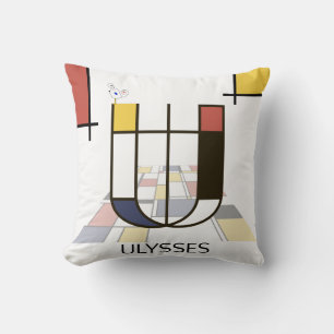 Neoplasticism Art Coola Monogram. BREV U Kudde