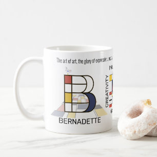 Neoplasticism Art Snyggt Monogram. BREV B Kaffemugg