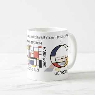 Neoplasticism Art Snyggt Monogram. Brev G Kaffemugg
