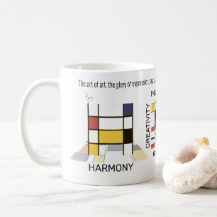Neoplasticism Art Snyggt Monogram. BREV H Kaffemugg