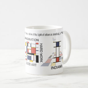 Neoplasticism Art Snyggt Monogram. Brev I Kaffemugg