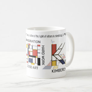 Neoplasticism Art Snyggt Monogram. BREV K Kaffemugg