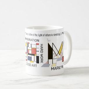 Neoplasticism Art Snyggt Monogram. Brev M Kaffemugg