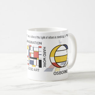 Neoplasticism Art Snyggt Monogram. BREV O Kaffemugg