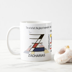Neoplasticism Art Snyggt Monogram. Brev Z Kaffemugg