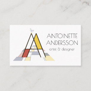 Neoplasticism stil art monogram. BREV A Visitkort