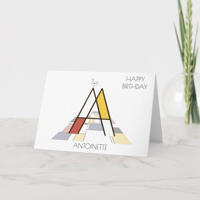 Neoplasticism Stil Monogram. BREV A Kort (Framsida)