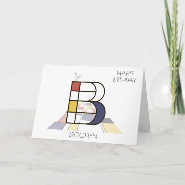 Neoplasticism Stil Monogram. BREV B Kort (Framsida)