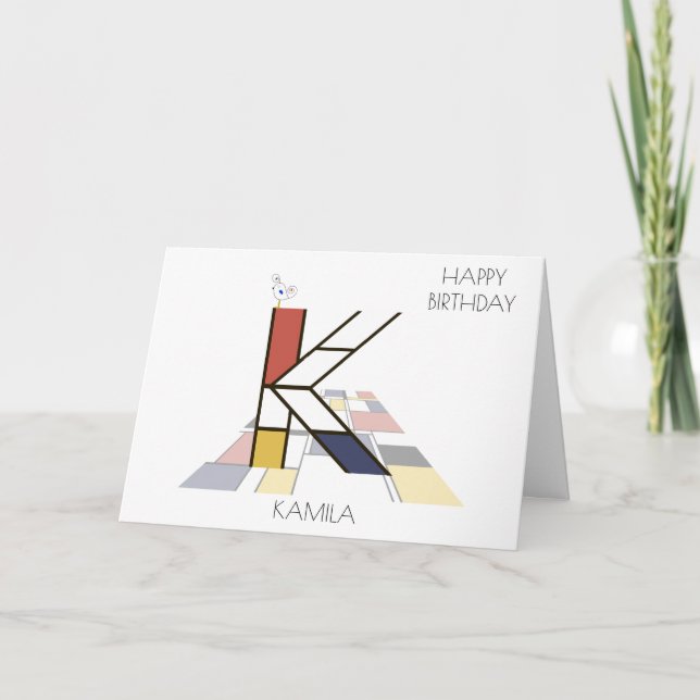 Neoplasticism Stil Monogram. BREV K Kort (Framsida)