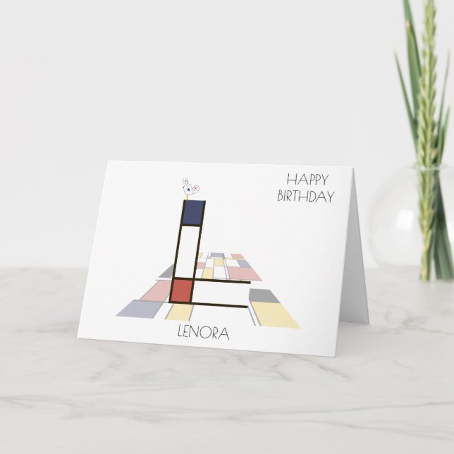 Neoplasticism Stil Monogram. BREV L Kort (Framsida)