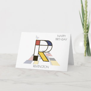Neoplasticism Stil Monogram. BREV R Kort