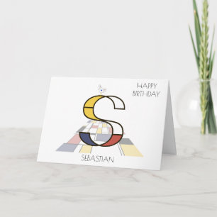 Neoplasticism Stil Monogram. BREV S Kort