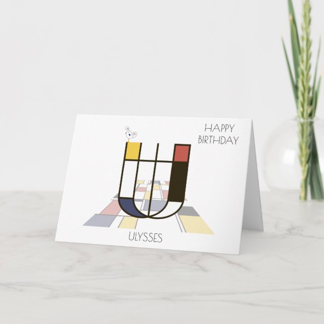 Neoplasticism Stil Monogram. BREV U Kort (Framsida)