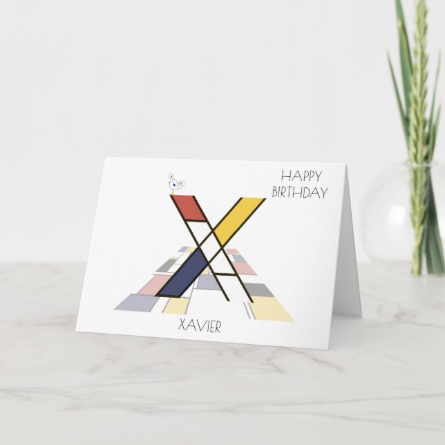 Neoplasticism Stil Monogram. BREV X Kort (Framsida)