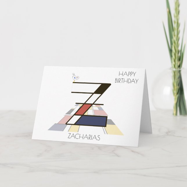 Neoplasticism Stil Monogram. BREV Z Kort (Framsida)