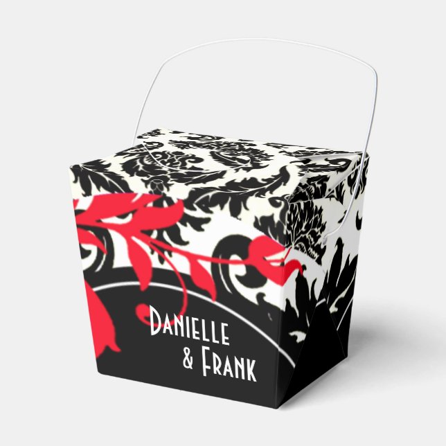 Neopolitan Damask Paisley | Rött svart vitt Presentaskar (Framsidan Sidan)