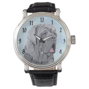 Neopolitan Mastiff Painting - Original Hund Art Armbandsur