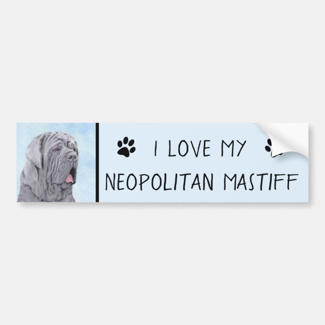 Neopolitan Mastiff Painting - Original Hund Art Bildekal (Framsidan)