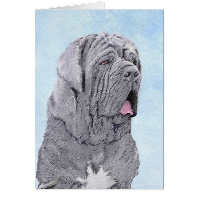 Neopolitan Mastiff Painting - Original Hund Art Hälsningskort (Framsidan)