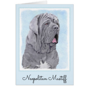Neopolitan Mastiff Painting - Original Hund Art Hälsningskort