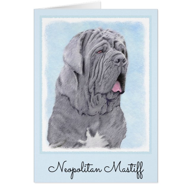Neopolitan Mastiff Painting - Original Hund Art Hälsningskort (Framsidan)