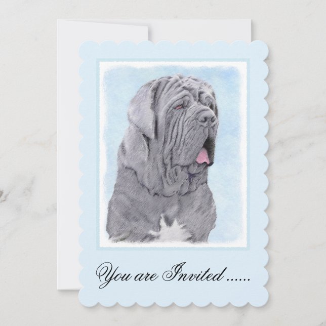 Neopolitan Mastiff Painting - Original Hund Art Inbjudningar (Framsida)