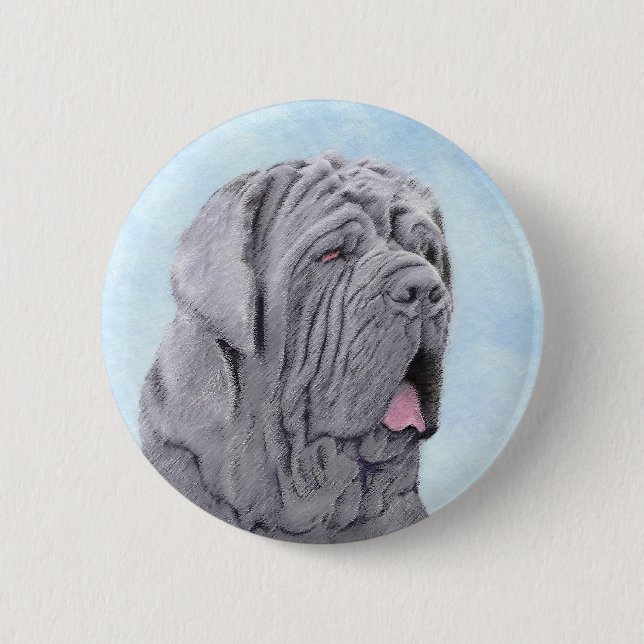 Neopolitan Mastiff Painting - Original Hund Art Knapp (Framsida)