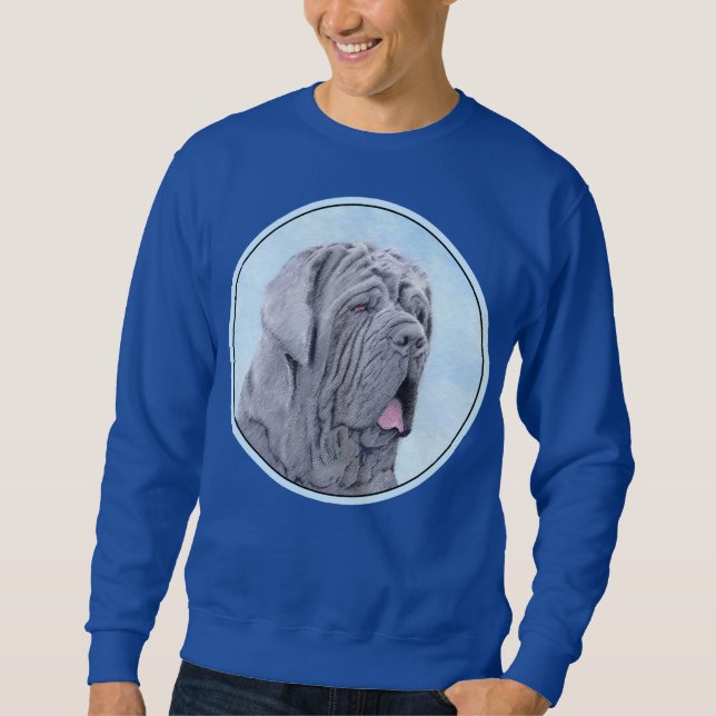 Neopolitan Mastiff Painting - Original Hund Art Lång Ärmad Tröja (Framsida)