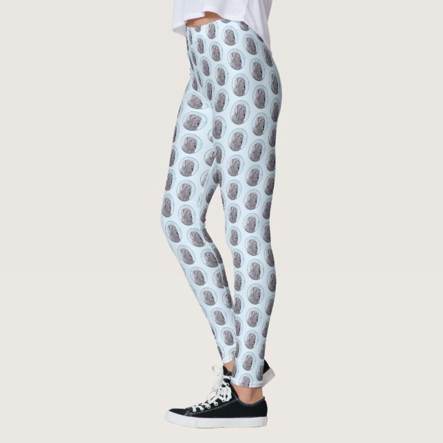 Neopolitan Mastiff Painting - Original Hund Art Leggings (Vänster)