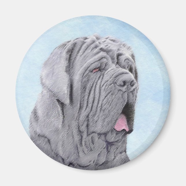 Neopolitan Mastiff Painting - Original Hund Art Magnet (Framsidan)