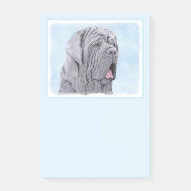 Neopolitan Mastiff Painting - Original Hund Art Post-it Block (Framsida)