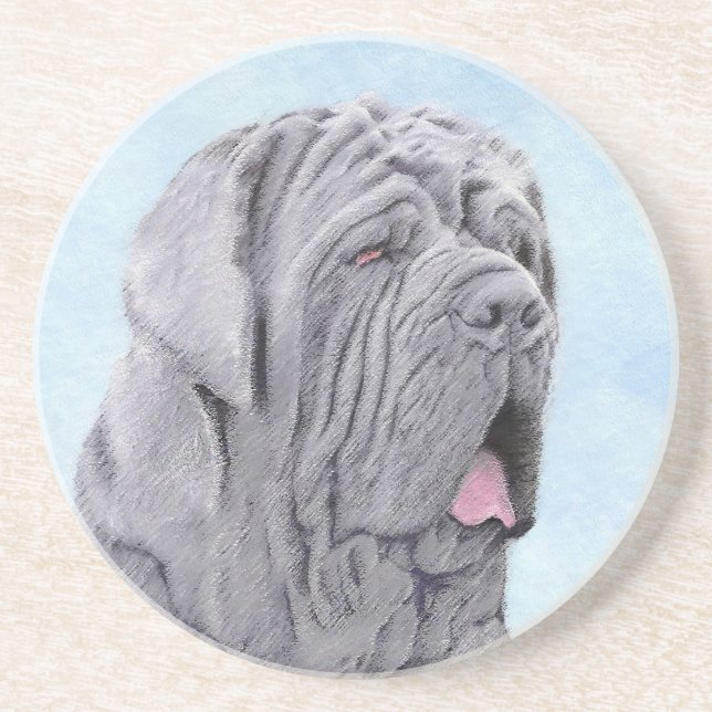 Neopolitan Mastiff Painting - Original Hund Art Underlägg (Framsidan)