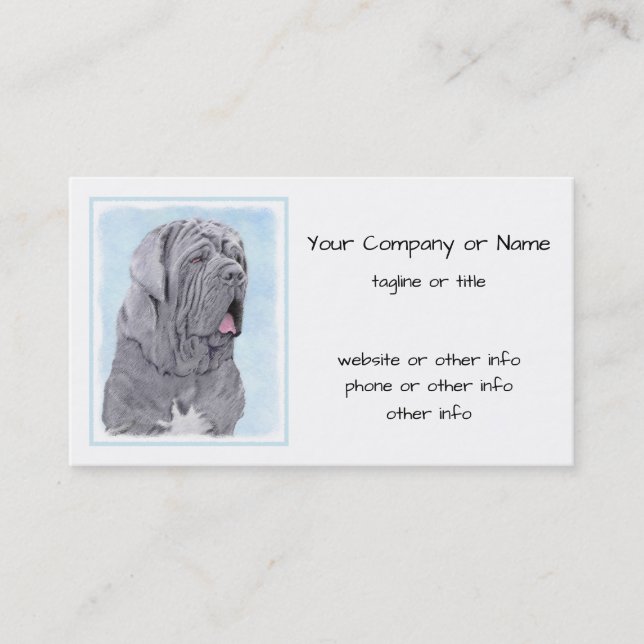 Neopolitan Mastiff Painting - Original Hund Art Visitkort (Framsida)