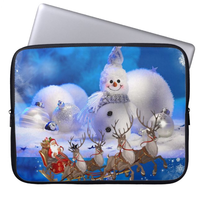Neopren jul laptopfodral 15 tum, Tomte Laptop Fodral (Framsidan)