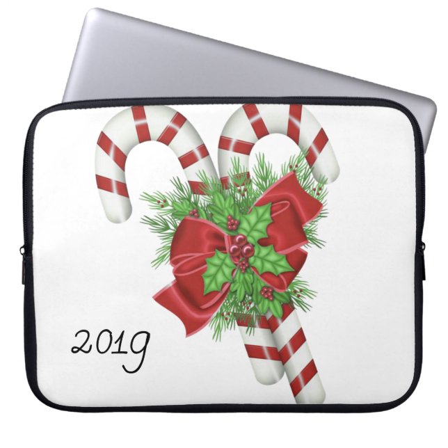 Neoprene jul Laptop sleeve 15 tum, Candycane (Framsidan)