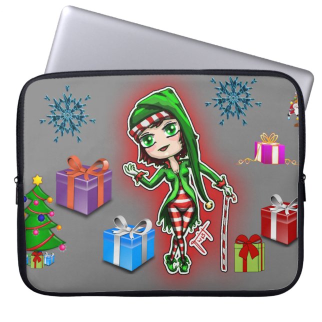 Neoprene jul Laptop sleeve 15 tum, Elf (Framsidan)