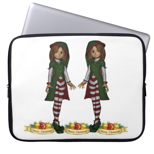 Neoprene jul Laptop sleeve 15 tum, Elf (Framsidan)