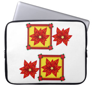Neoprene jul Laptop sleeve 15 tum, Poinsettia