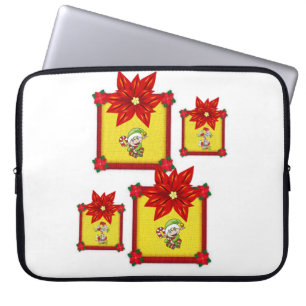 Neoprene jul Laptop sleeve 15 tum, Poinsettia
