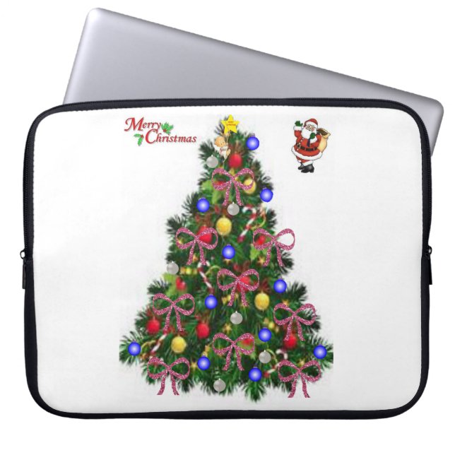 Neoprene jul Laptop sleeve 15 tum, Santa (Framsidan)