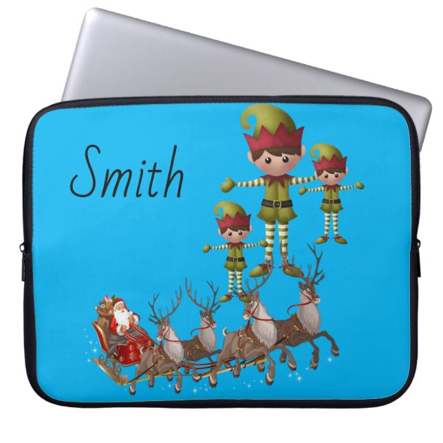 Neoprene jul Laptop sleeve 15 tum, Santa (Framsidan)