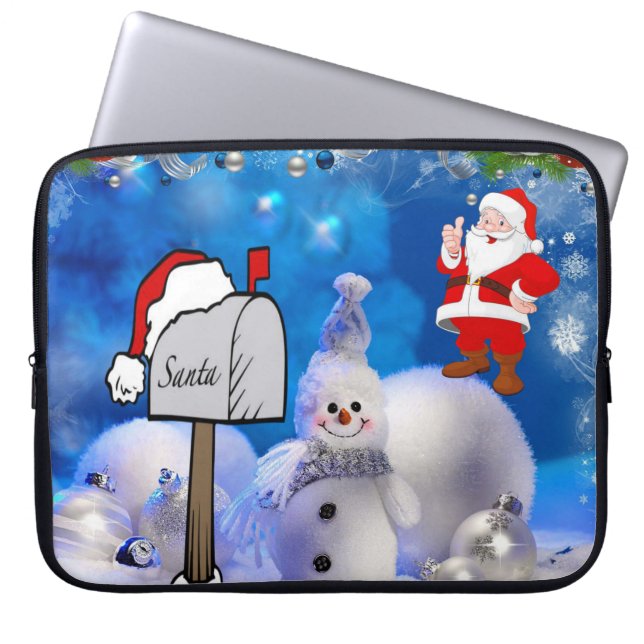 Neoprene jul Laptop sleeve 15 tum, Santa (Framsidan)