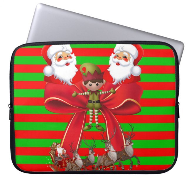 Neoprene jul Laptop sleeve 15 tum, Santa (Framsidan)