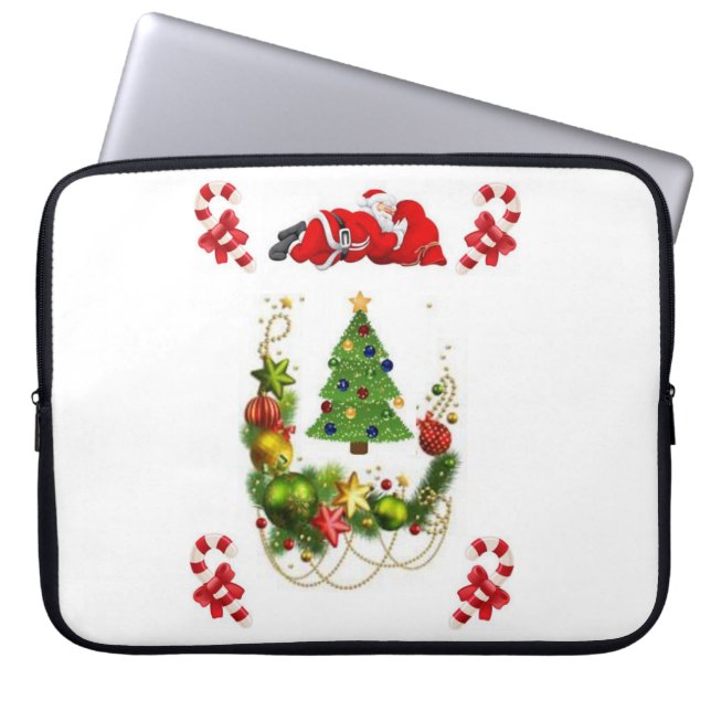 Neoprene jul Laptop sleeve 15 tum, Santa (Framsidan)