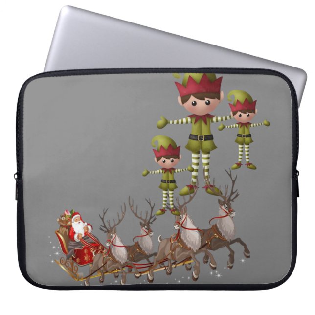 Neoprene jul Laptop sleeve 15 tum, Santa (Framsidan)