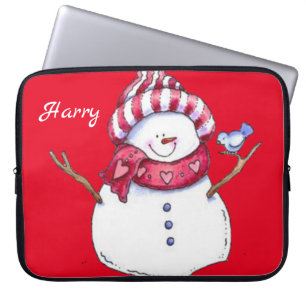 Neoprene jul Laptop sleeve 15 tum, Snögubbe