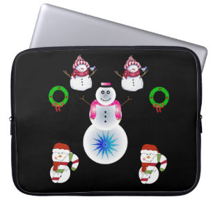 Neoprene jul Laptop sleeve 15 tum, Snögubbe