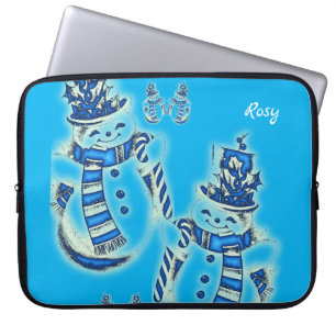 Neoprene jul Laptop sleeve 15 tum, Snögubbe